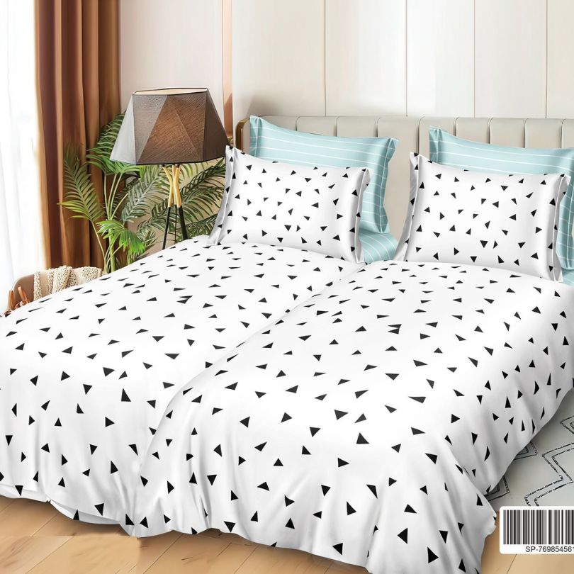 Lenjerie de Pat Bumbac Satinat 7 Piese – Finisaj Lucios, Confort și Eleganță Premium | COD 1373-S