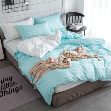 Lenjerie de Pat Bumbac Satinat cu Elastic – 4 Piese | Confort si Eleganta | COD 0435 - S