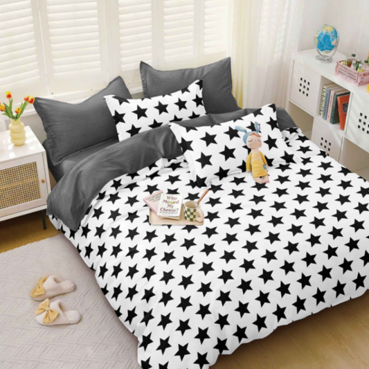 Lenjerie de Pat Bumbac Satinat cu Elastic – 4 Piese | Confort si Eleganta | COD 0440 - S