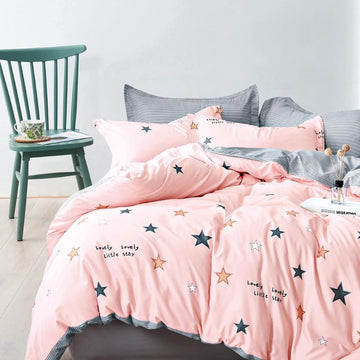 Lenjerie de Pat Bumbac Satinat cu Elastic – 4 Piese | Confort si Eleganta | COD 1245 - S