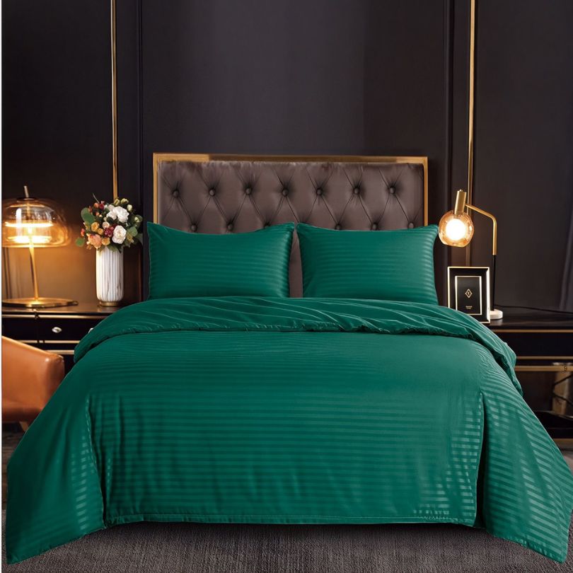 Lenjerie de Pat Damasc 4 Piese cu Elastic – Eleganta si Confort Premium | COD 1527-S