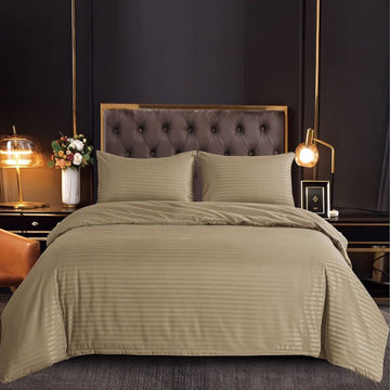 Lenjerie de Pat Damasc 4 Piese cu Elastic – Eleganta si Confort Premium | COD 1534-S