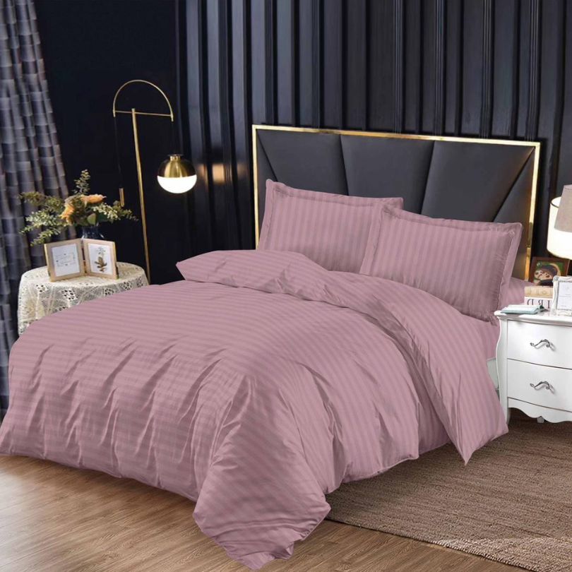 Lenjerie de Pat Damasc 4 Piese cu Elastic – Eleganta si Confort Premium | COD 1615-S