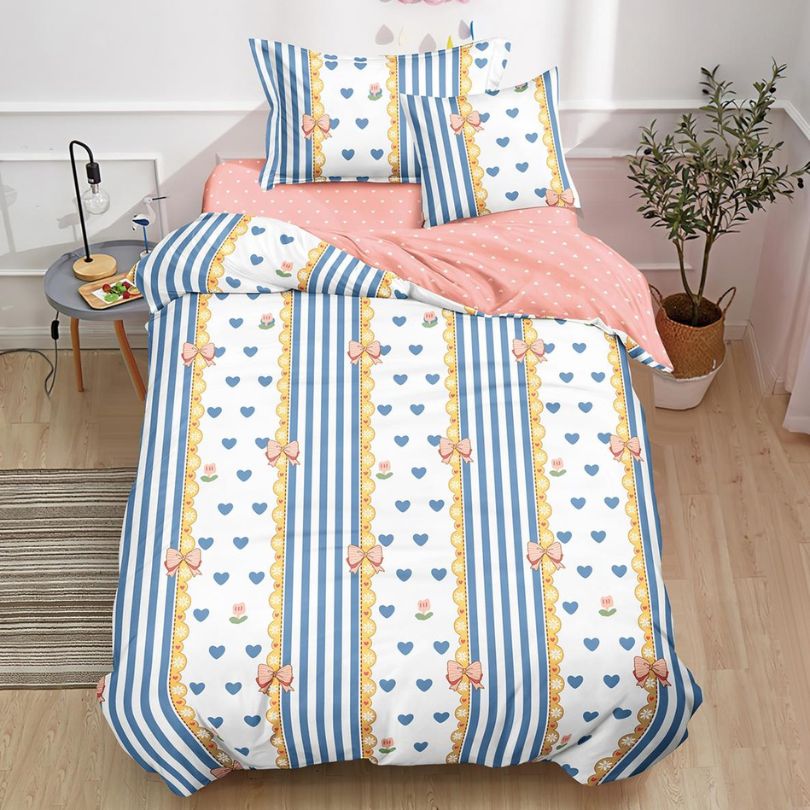 Lenjerie de Pat Finet 1 Persoana cu Elastic 4 Piese – Confort Premium și Design Modern | COD 0706-S