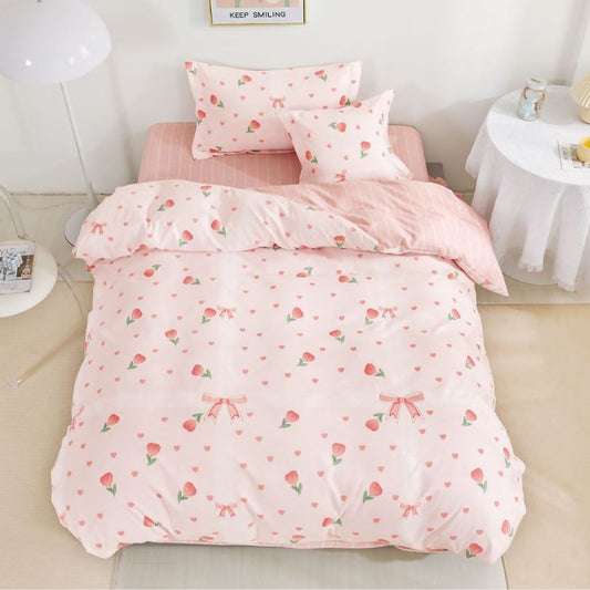 Lenjerie de Pat Finet 1 Persoana cu Elastic 4 Piese – Confort Premium si Design Modern | COD 0707-S