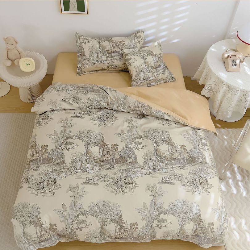 Lenjerie de Pat Finet 1 Persoana cu Elastic 4 Piese – Confort Premium si Design Modern | COD 0711-S