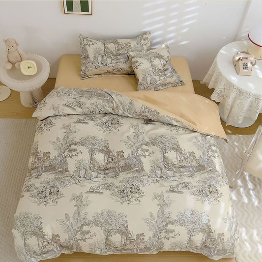 Lenjerie de Pat Finet 1 Persoana cu Elastic 4 Piese – Confort Premium si Design Modern | COD 0711-S