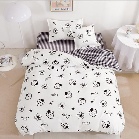 Lenjerie de Pat Finet 1 Persoana cu Elastic 4 Piese – Confort Premium si Design Modern | COD 0723-S