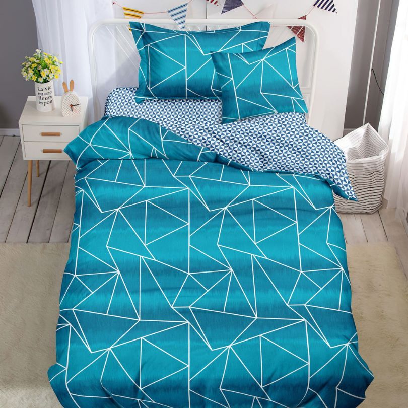 Lenjerie de Pat Finet 1 Persoana cu Elastic 4 Piese – Confort Premium si Design Modern | COD 1281-S