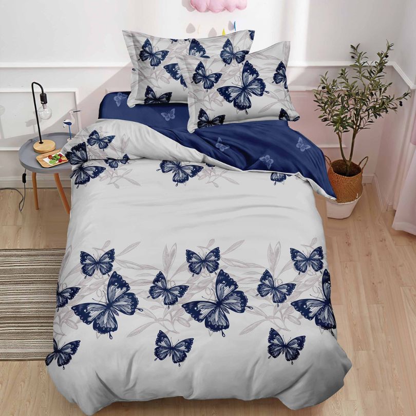 Lenjerie de Pat Finet 1 Persoana cu Elastic 4 Piese – Confort Premium si Design Modern | COD 1294-S