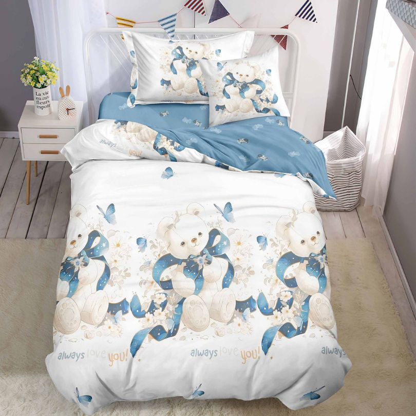 Lenjerie de Pat Finet 1 Persoana cu Elastic 4 Piese – Confort Premium si Design Modern | COD 1299-S