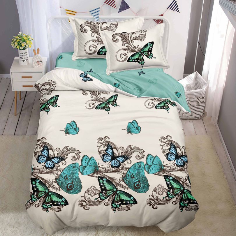 Lenjerie de Pat Finet 1 Persoana cu Elastic 4 Piese – Confort Premium si Design Modern | COD 1305-S