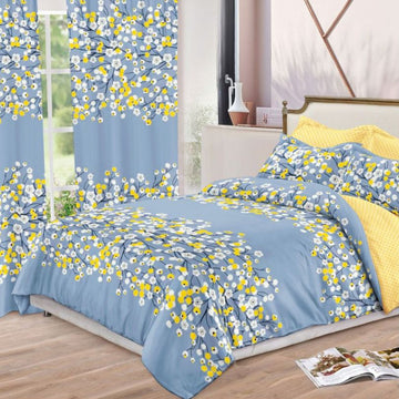 Lenjerie de Pat Finet  – 6 Piese + 2 Draperii Asortate | Set Complet Elegant si Practic | COD: 1481-S