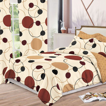 Lenjerie de Pat Finet  – 6 Piese + 2 Draperii Asortate | Set Complet Elegant si Practic | COD: 1482-S