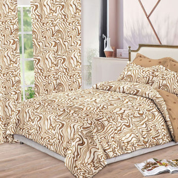 Lenjerie de Pat Finet  – 6 Piese + 2 Draperii Asortate | Set Complet Elegant si Practic | COD: 1486-S