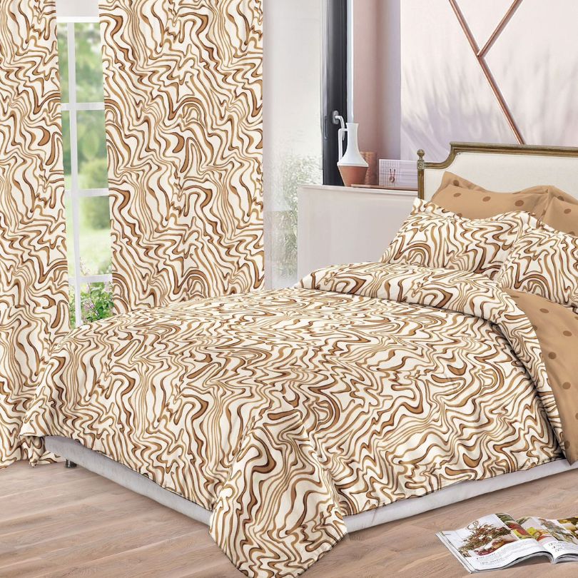 Lenjerie de Pat Finet  – 6 Piese + 2 Draperii Asortate | Set Complet Elegant si Practic | COD: 1486-S