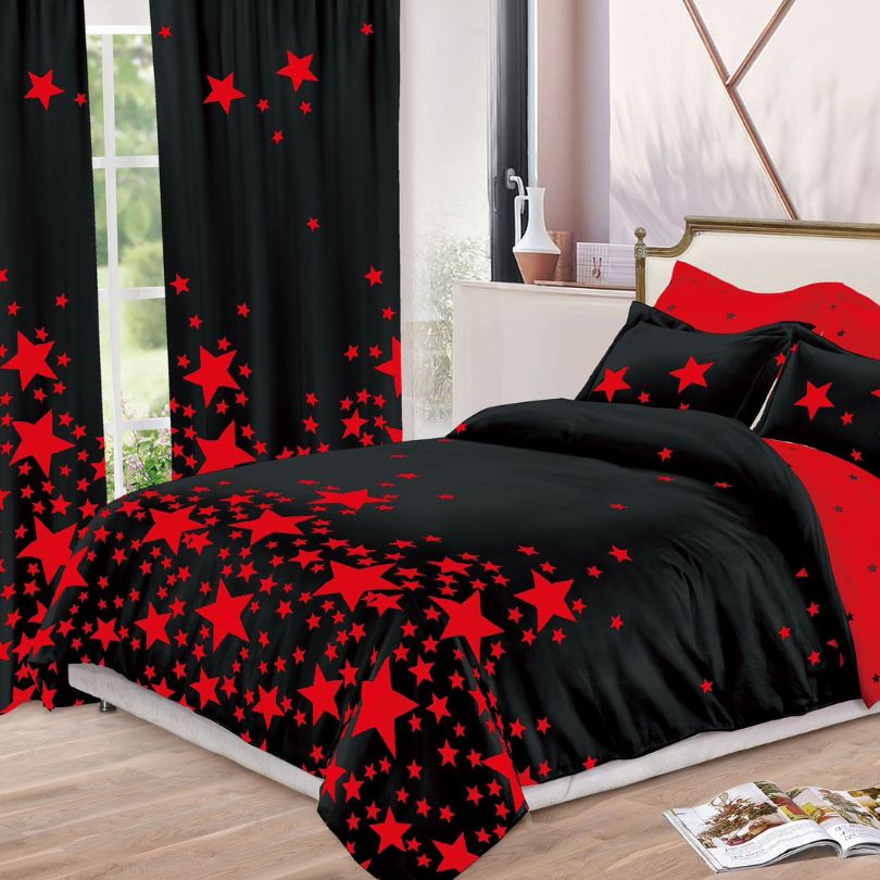 Lenjerie de Pat Finet  – 6 Piese + 2 Draperii Asortate | Set Complet Elegant si Practic | COD: 1491-S