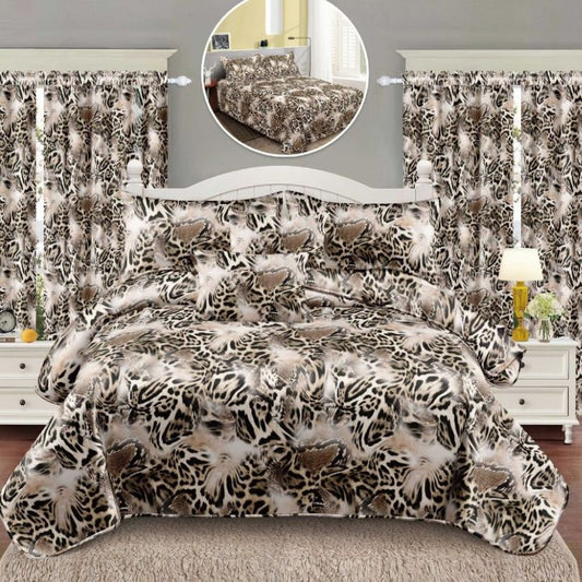 Lenjerie de Pat Finet – 6 Piese + 2 Draperii Asortate | Set Complet Elegant si Practic | COD: 1499-S