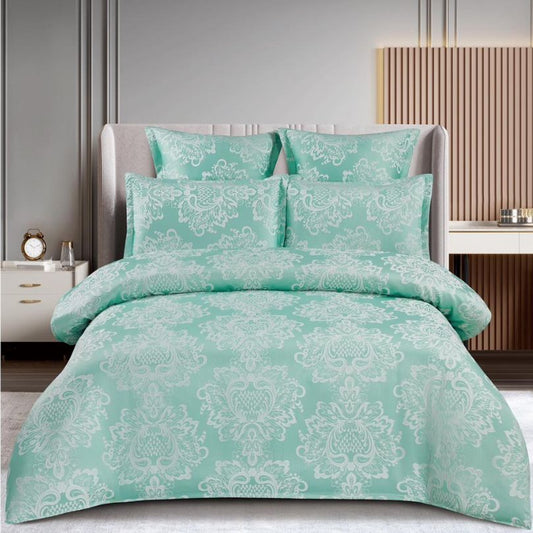 Lenjerie de Pat Jacquard 6 Piese – Bumbac 100% Premium, Design Elegant | COD: 1314-S