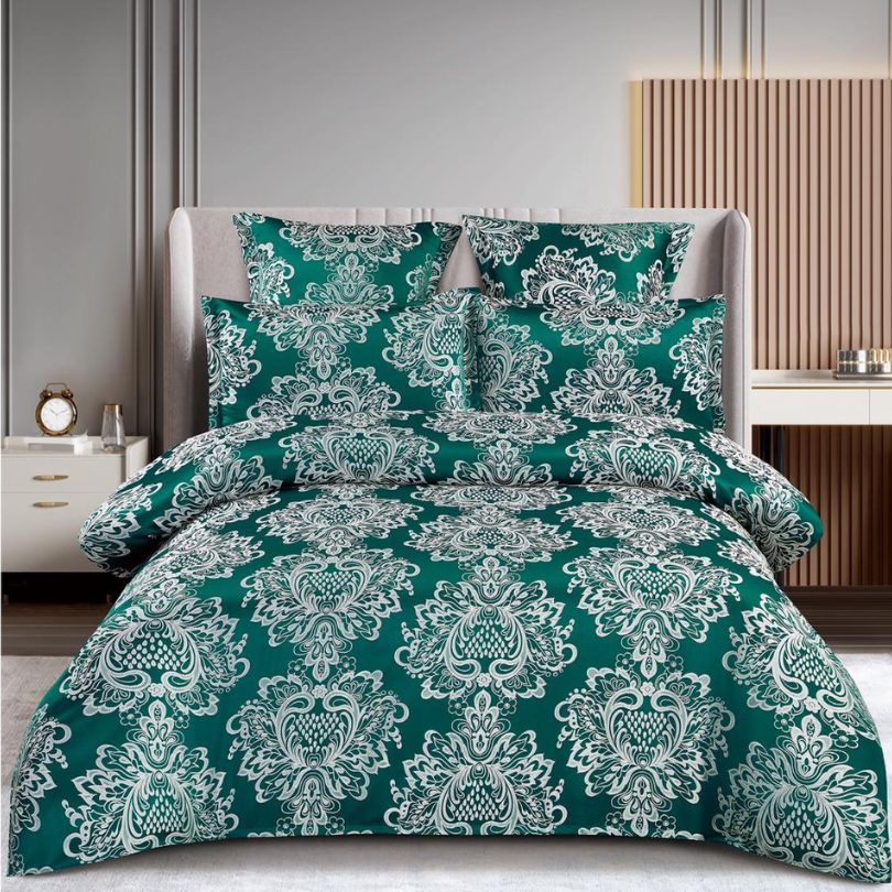 Lenjerie de Pat Jacquard 6 Piese – Bumbac 100% Premium, Design Elegant | COD: 1319-S