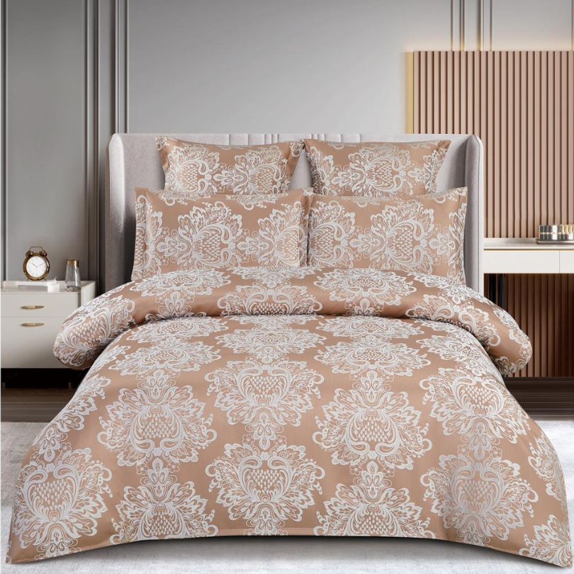 Lenjerie de Pat Jacquard 6 Piese – Bumbac 100% Premium, Design Elegant | COD: 1322-S