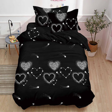 Lenjerie de Pat cu Elastic 1 Persoana din Bumbac Satinat 3D – 4 Piese | Confort Premium si Design Inovator | COD 0771-S