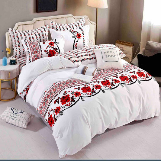 Lenjerie de Pat din Bumbac Finet cu Elastic – 6 Piese | Confort si Eleganta | COD 0112-J