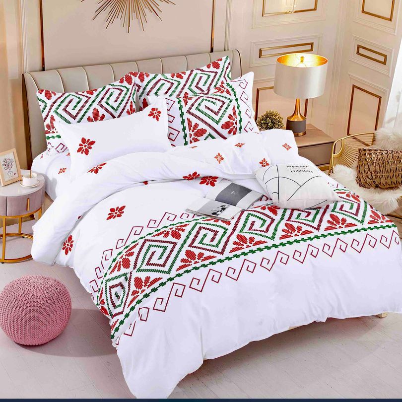 Lenjerie de Pat din Bumbac Finet cu Elastic – 6 Piese | Confort si Eleganta | COD 0114-J