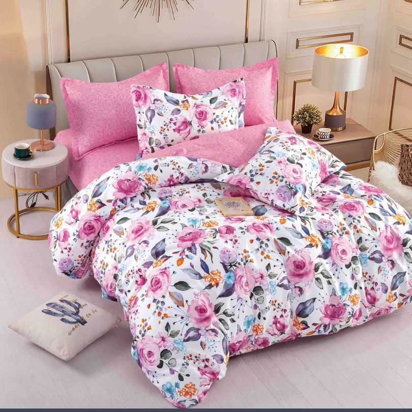 Lenjerie de Pat din Bumbac Finet cu Elastic – 6 Piese | Confort si Eleganta | COD 0134-J