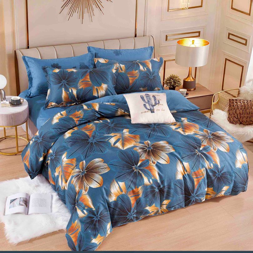 Lenjerie de Pat din Bumbac Finet cu Elastic – 6 Piese | Confort si Eleganta | COD 0140-J