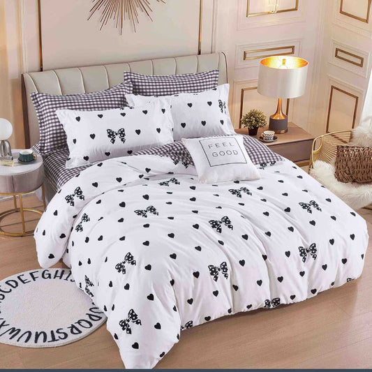 Lenjerie de Pat din Bumbac Finet cu Elastic – 6 Piese | Confort si Eleganta | COD 0141-J