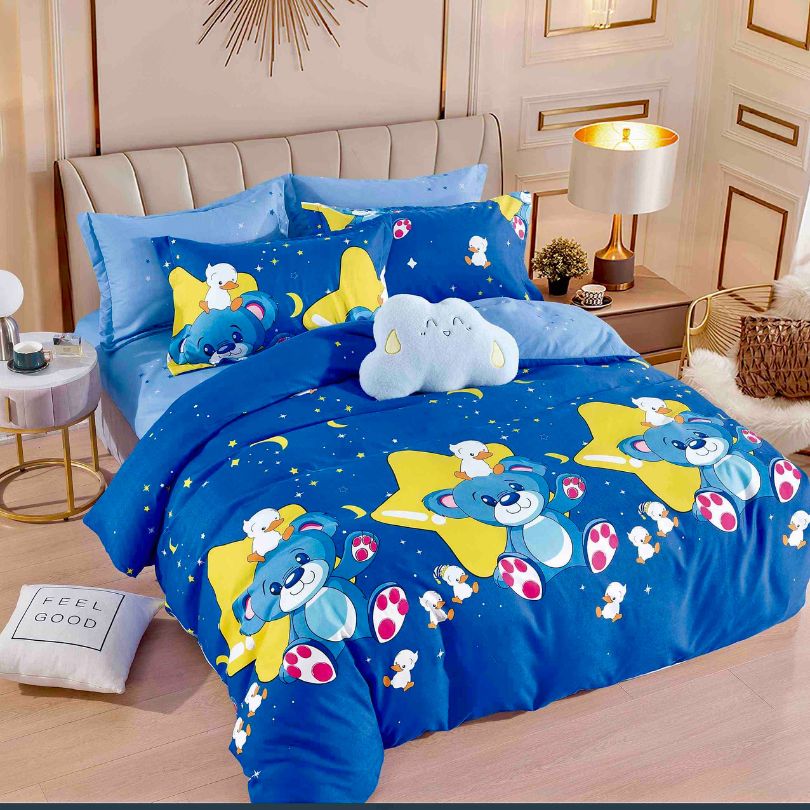 Lenjerie de Pat din Bumbac Finet cu Elastic – 6 Piese | Confort si Eleganta | COD 0146-J