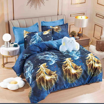 Lenjerie de Pat din Bumbac Finet cu Elastic – 6 Piese | Confort si Eleganta | COD 0150-J