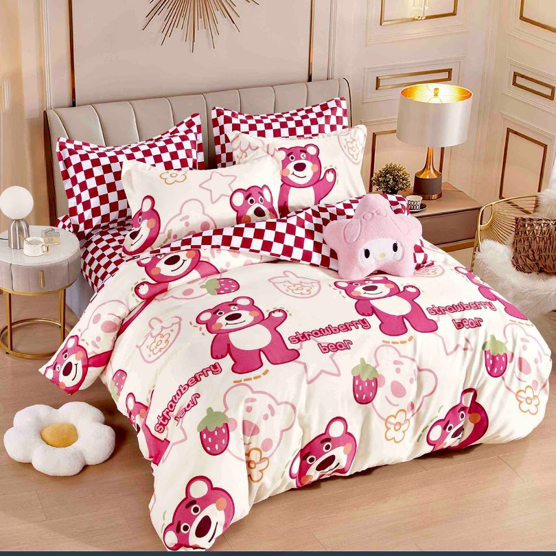 Lenjerie de Pat din Bumbac Finet cu Elastic – 6 Piese | Confort si Eleganta | COD 0153-J