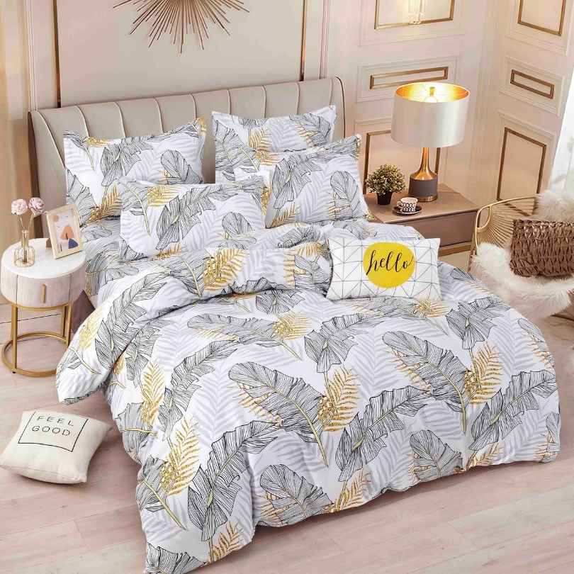 Lenjerie de Pat din Bumbac Finet cu Elastic – 6 Piese | Confort si Eleganta | COD 1286-J