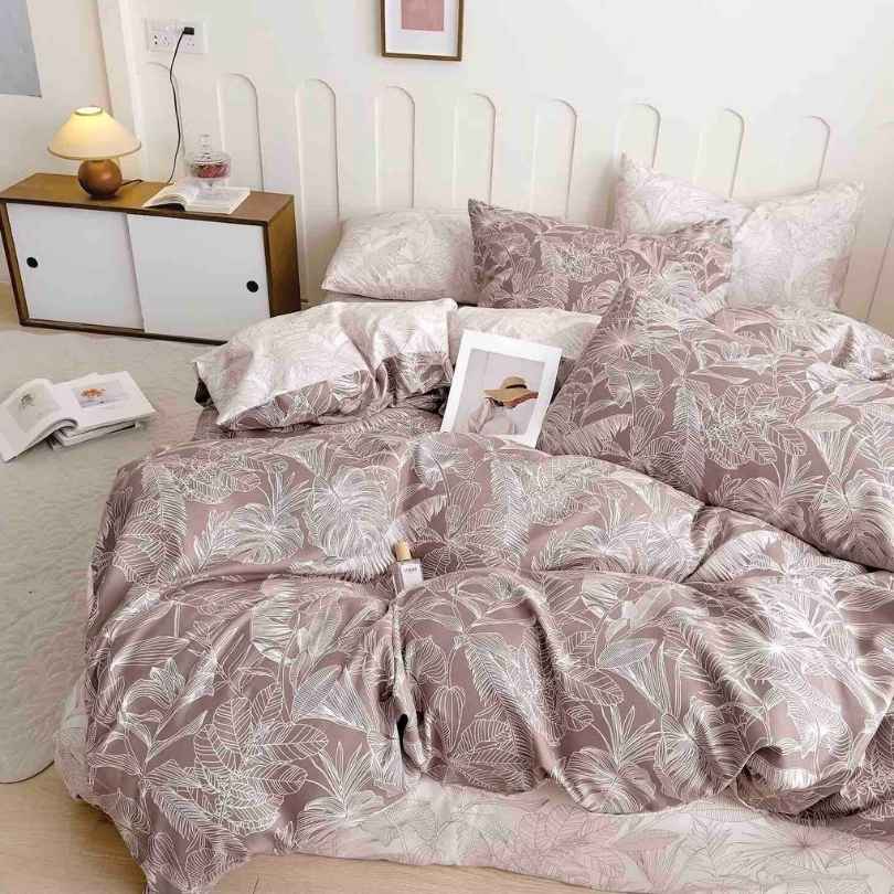 Lenjerie de Pat din Bumbac Finet cu Elastic – 6 Piese | Confort si Eleganta | COD 1290-J