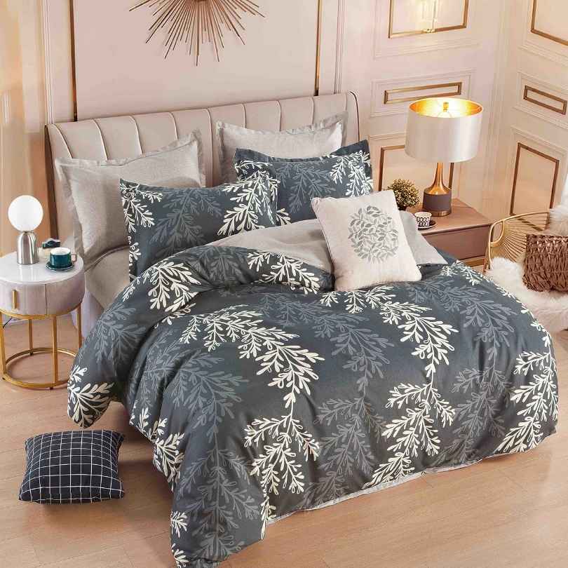 Lenjerie de Pat din Bumbac Finet cu Elastic – 6 Piese | Confort si Eleganta | COD 1298-J