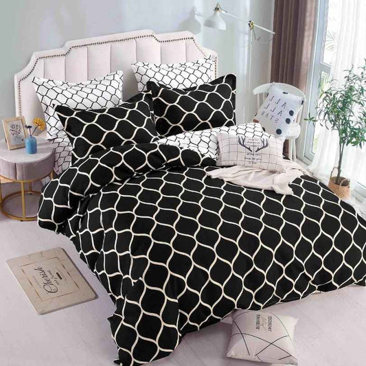 Lenjerie de Pat din Bumbac Finet cu Elastic – 6 Piese | Confort si Eleganta | COD 1305-J