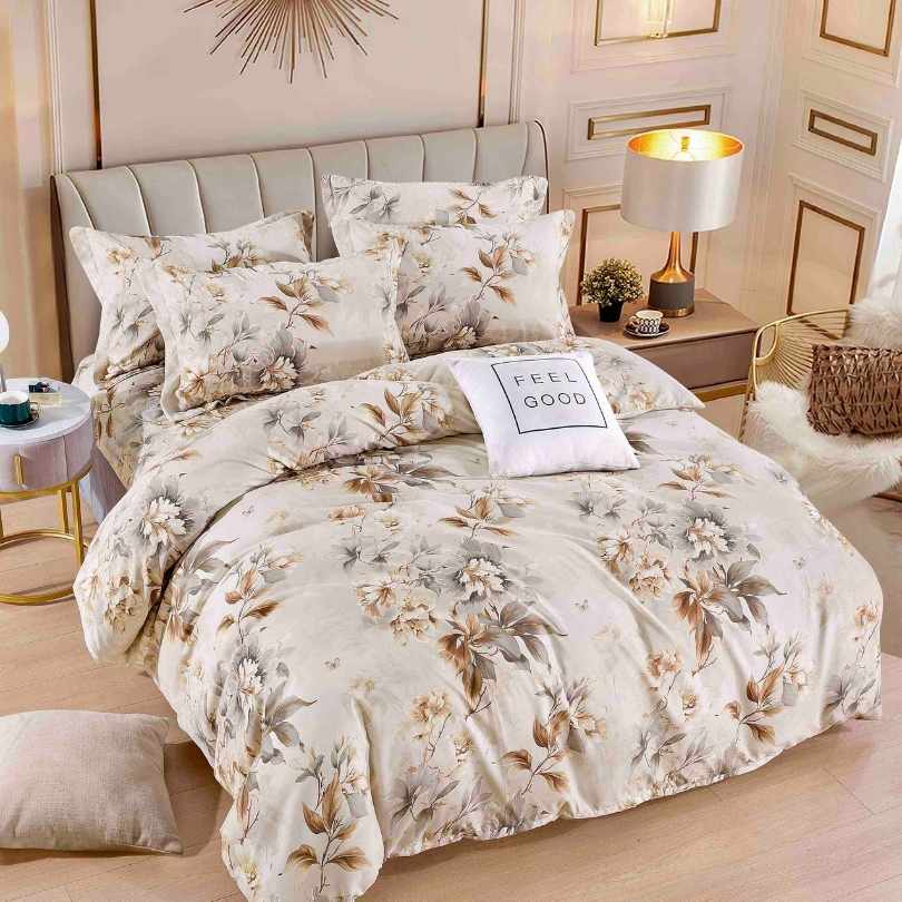 Lenjerie de Pat din Bumbac Finet cu Elastic – 6 Piese | Confort si Eleganta | COD 1307-J