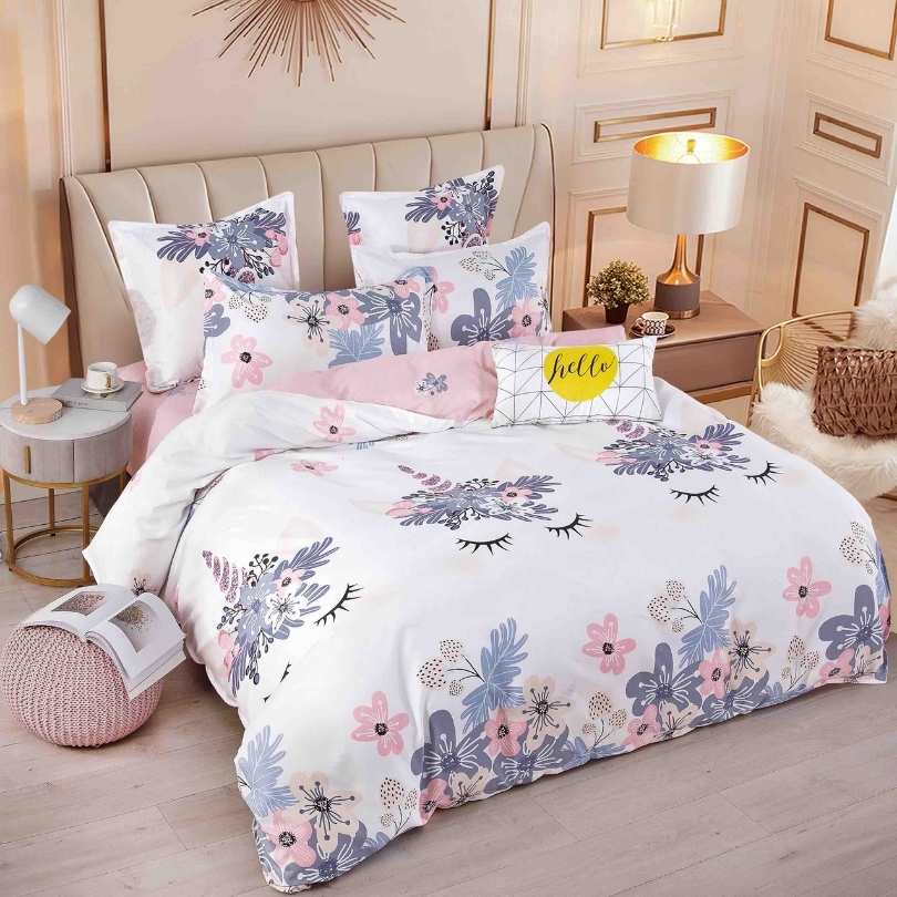 Lenjerie de Pat din Bumbac Finet cu Elastic – 6 Piese | Confort si Eleganta | COD 1321-J