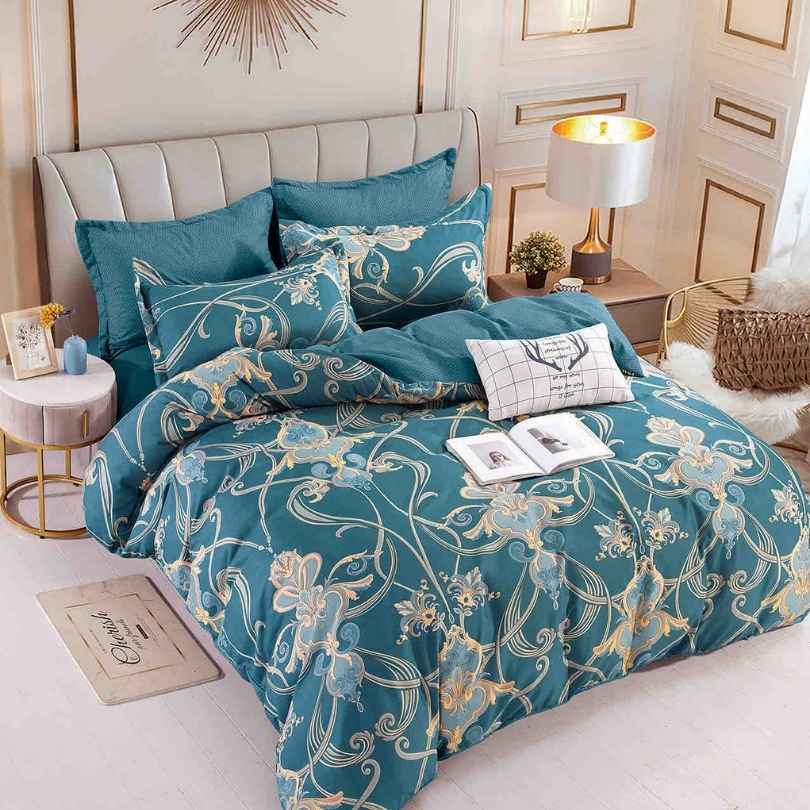 Lenjerie de Pat din Bumbac Finet cu Elastic – 6 Piese | Confort si Eleganta | COD 1327-J