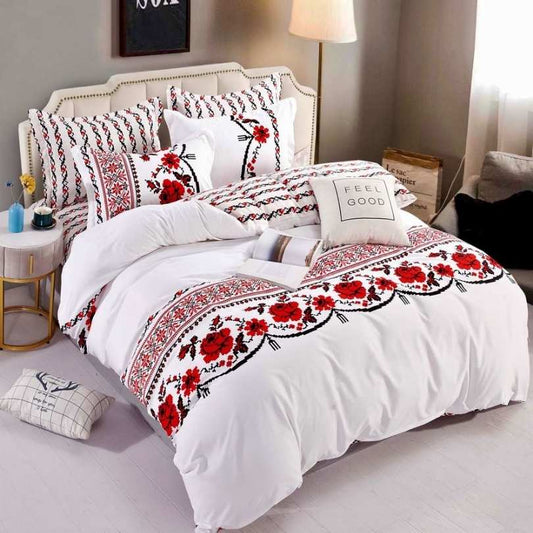 Lenjerie de Pat din Bumbac Finet cu Elastic – 6 Piese | Confort si Eleganta | COD 1328-J