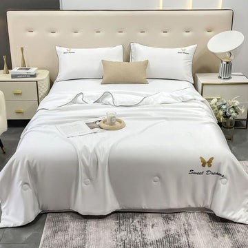 Lenjerie de Pat din Matase cu Pilota – 4 Piese: Eleganta si Rasfat în Dormitorul Tau | COD 08560S