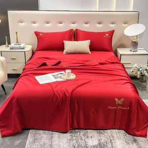 Lenjerie de Pat din Matase cu Pilota – 4 Piese: Eleganta si Rasfat în Dormitorul Tau | COD 0858-S