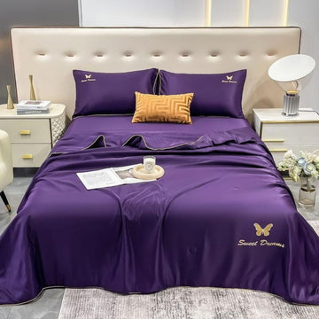 Lenjerie de Pat din Matase cu Pilota – 4 Piese: Eleganta si Rasfat în Dormitorul Tau | COD 0861-S