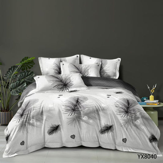 Lenjerie de pat 1 persoana, Finet, fara elastic, 4 piese, 100% bumbac | 0432-PV