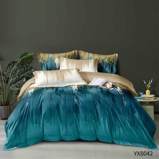 Lenjerie de pat 1 persoana, Finet, fara elastic, 4 piese, 100% bumbac | 0433-PV