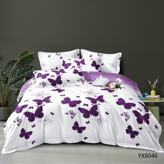 Lenjerie de pat 1 persoana, Finet, fara elastic, 4 piese, 100% bumbac | 0435-PV