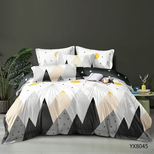 Lenjerie de pat 1 persoana, Finet, fara elastic, 4 piese, 100% bumbac | 0438-PV