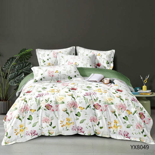 Lenjerie de pat 1 persoana, Finet, fara elastic, 4 piese, 100% bumbac | 0442-PV